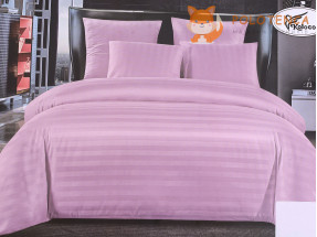 Комплект постельного белья Koloco полоска/розовый цвет 1.5-ка