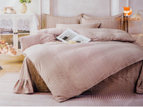 Постельное белье Бежевый муслин евро №2