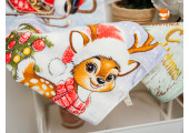 Кухонные полотенца Новогодние махра+велюр