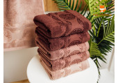 Банные полотенца Кружки коричневые