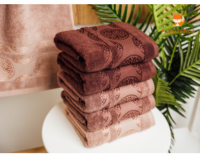 Банные полотенца Кружки коричневые