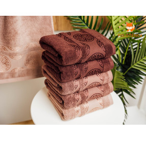 Банные полотенца Кружки коричневые