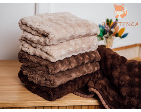 Полотенца ФибраSoft однотонное тиснение коричневые